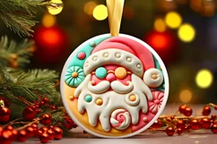 Round Christmas Ornament Sublimation|Clipart Product Image 2