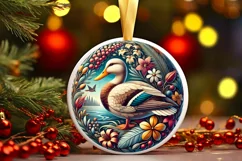 Round Christmas Ornament Sublimation|Clipart Product Image 2