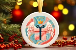 Round Christmas Ornament Sublimation|Clipart Product Image 2