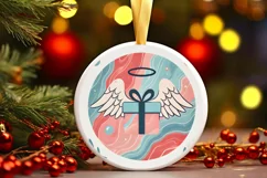 Round Christmas Ornament Sublimation|Clipart Product Image 2