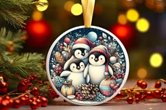 Round Christmas Ornament Sublimation|Clipart Product Image 1