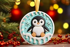 Round Christmas Ornament Sublimation|Clipart Product Image 1