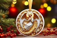 Round Christmas Ornament Sublimation|Clipart Product Image 2