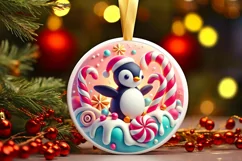 Round Christmas Ornament Sublimation|Clipart Product Image 2