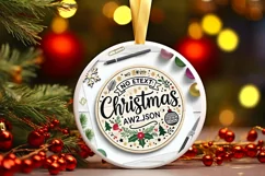 Round Christmas Ornament Sublimation|Clipart Product Image 2