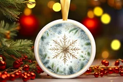Round Christmas Ornament Sublimation|Clipart Product Image 1