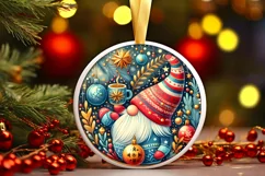 Round Christmas Ornament Sublimation|Clipart Product Image 1