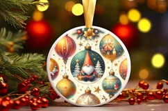 Round Christmas Ornament Sublimation|Clipart Product Image 1