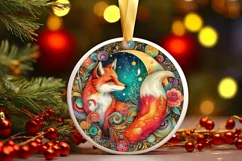 Round Christmas Ornament Sublimation|Clipart Product Image 1