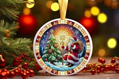 Round Christmas Ornament Sublimation|Clipart Product Image 2