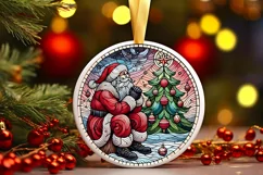 Round Christmas Ornament Sublimation|Clipart Product Image 2