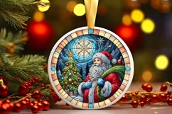 Round Christmas Ornament Sublimation|Clipart Product Image 2