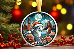 Round Christmas Ornament Sublimation|Clipart Product Image 1