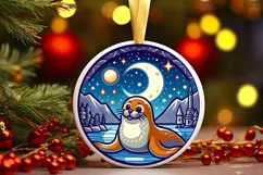 Round Christmas Ornament Sublimation|Clipart Product Image 1