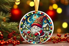 Round Christmas Ornament Sublimation|Clipart Product Image 2