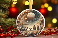 Round Christmass Ornament PNG Product Image 1