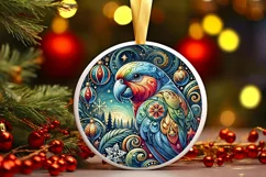 Round Christmas Ornament Sublimation|Clipart Product Image 2