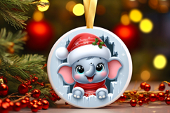 Round Christmass Ornament PNG Product Image 1