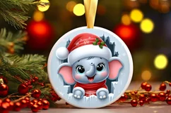 Round Christmas Ornament Sublimation|Clipart Product Image 1