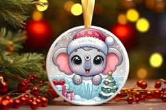 Round Christmas Ornament Sublimation|Clipart Product Image 1