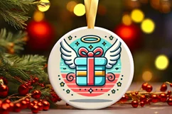 Round Christmas Ornament Sublimation|Clipart Product Image 2