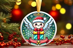 Round Christmas Ornament Sublimation|Clipart Product Image 2