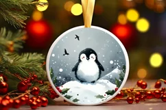 Winter Penguin Watercolor PNG Product Image 3