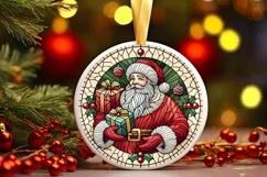 Round Christmas Ornament Sublimation|Clipart Product Image 2