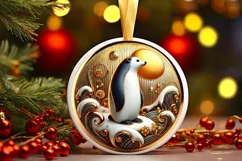 Round Christmas Ornament Sublimation|Clipart Product Image 2
