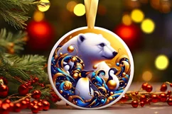 Round Christmas Ornament Sublimation|Clipart Product Image 2