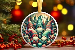Round Christmas Ornament Sublimation|Clipart Product Image 2