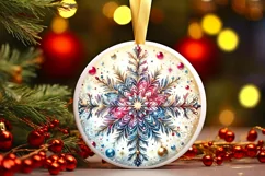 Round Christmas Ornament Sublimation|Clipart Product Image 3