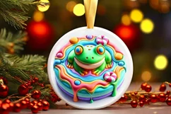Round Christmas Ornament Sublimation|Clipart Product Image 2
