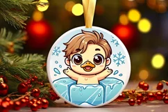 Round Christmas Ornament Sublimation|Clipart Product Image 2