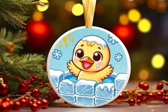 Round Christmas Ornament Sublimation|Clipart Product Image 2
