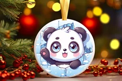Round Christmas Ornament Sublimation|Clipart Product Image 1