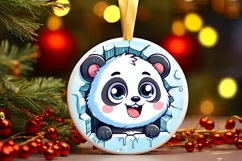 Round Christmas Ornament Sublimation|Clipart Product Image 1