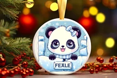 Round Christmas Ornament Sublimation|Clipart Product Image 1