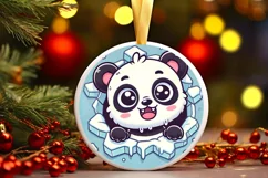 Round Christmas Ornament Sublimation|Clipart Product Image 1