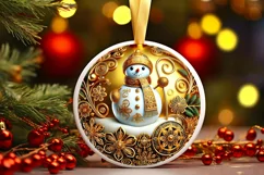 Round Christmas Ornament Sublimation|Clipart Product Image 2