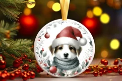 Colorful Dog Watercolor Christmas Scene Product Image 1