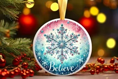 Round Christmas Ornament Sublimation|Clipart Product Image 1