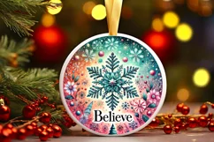 Round Christmas Ornament Sublimation|Clipart Product Image 1