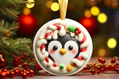 Round Christmas Ornament Sublimation|Clipart Product Image 2