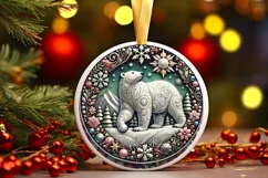 Round Christmas Ornament Sublimation|Clipart Product Image 2