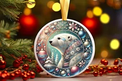 Round Christmas Ornament Sublimation|Clipart Product Image 2