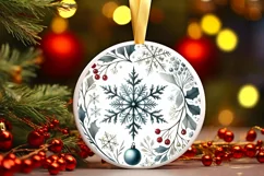 Round Christmas Ornament Sublimation|Clipart Product Image 1