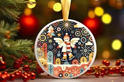 Round Christmas Ornament Sublimation|Clipart Product Image 2