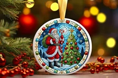 Round Christmas Ornament Sublimation|Clipart Product Image 2