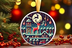 Round Christmas Ornament Sublimation|Clipart Product Image 1